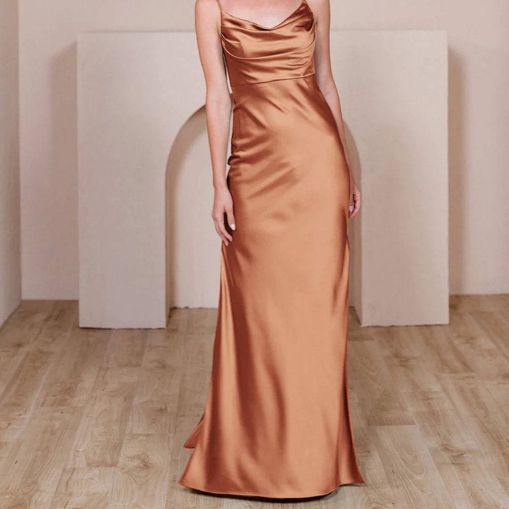 NWT Revelry Skye Satin Dress, Size 10 in Copper